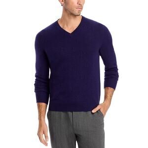 The Men's Store at Bloomingdale's Cashmere V-Neck Sweater Purple Size XXL 0604